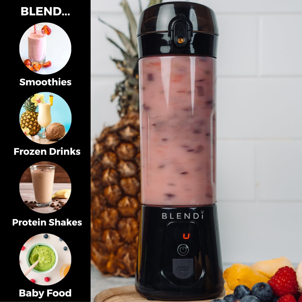 BLENDi Pro+ materiales libres de BPA para bebidas seguras.
