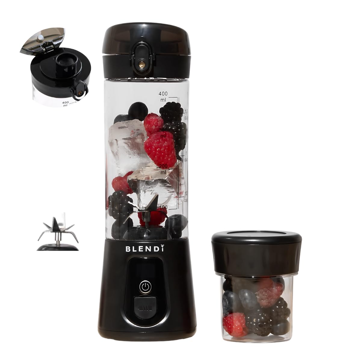 BLENDi Pro+ con motor 120W para triturar hielo y frutas fácilmente.