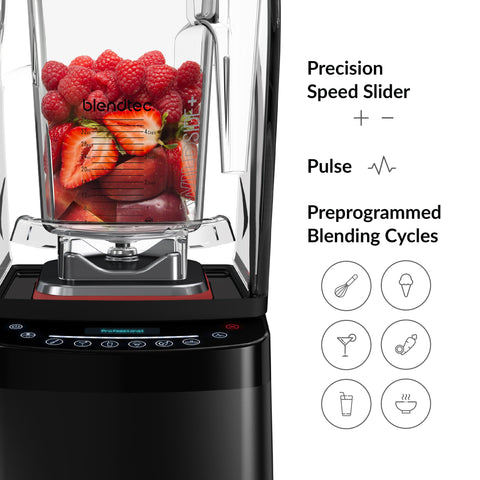 Blendtec Professional 800 con ciclos preprogramados para batidos y sopas.
