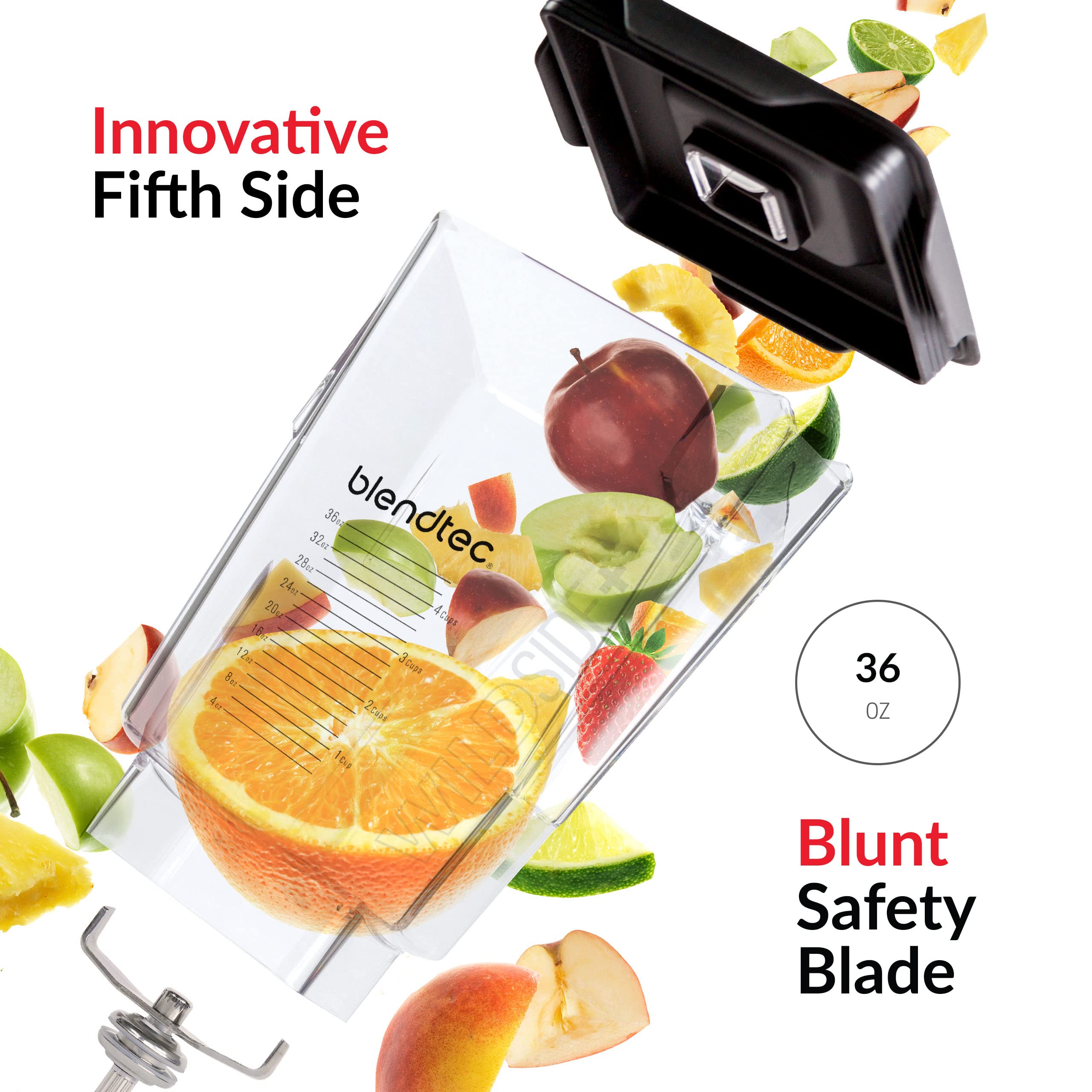 Marcas de medida legibles en la jarra Blendtec WildSide+ para ver ingredientes.