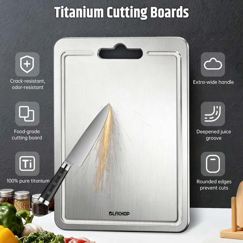 Tabla Blfichop de titanio de doble cara para carne y frutas
