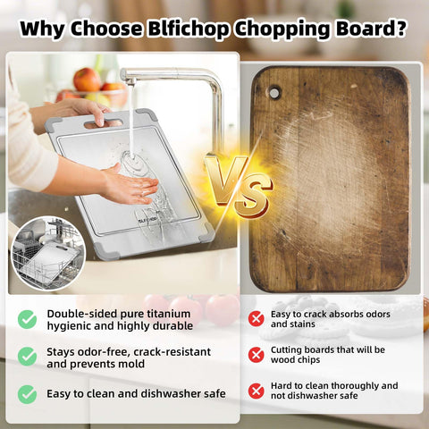 Blfichop titanio 14x10 ideal para verduras y carnes en casa.