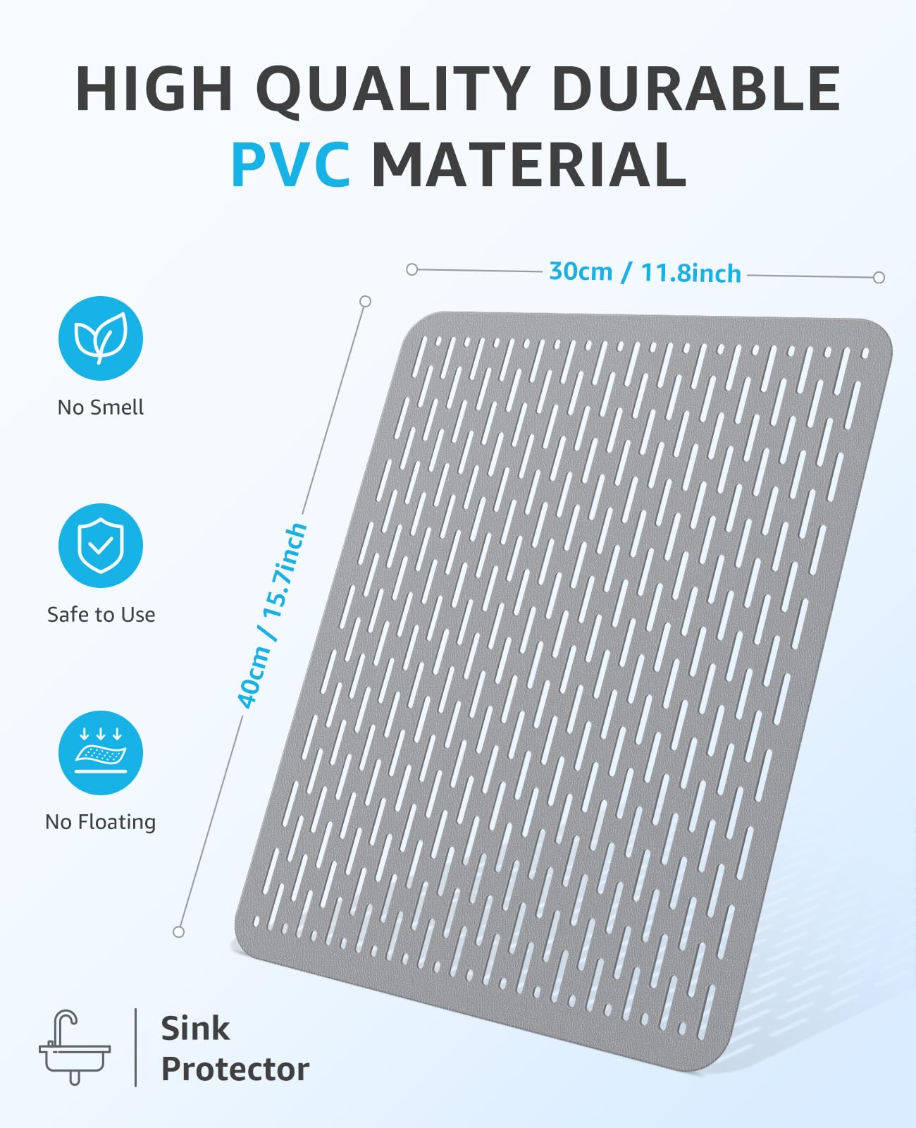 Almohadilla antideslizante Bligli para fregadero con PVC ecológico.