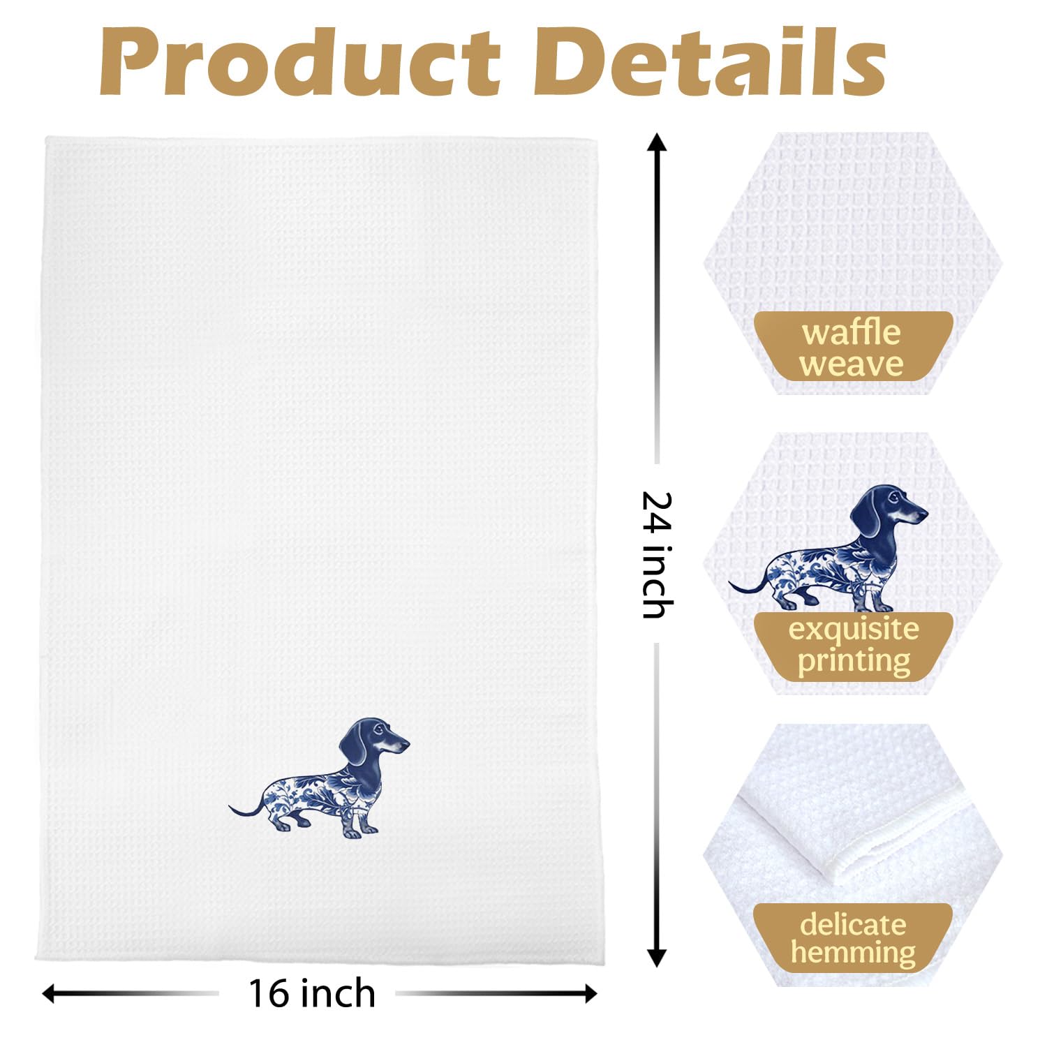 Conjunto BlissfulAbon de dos toallas dachshund para uso diario