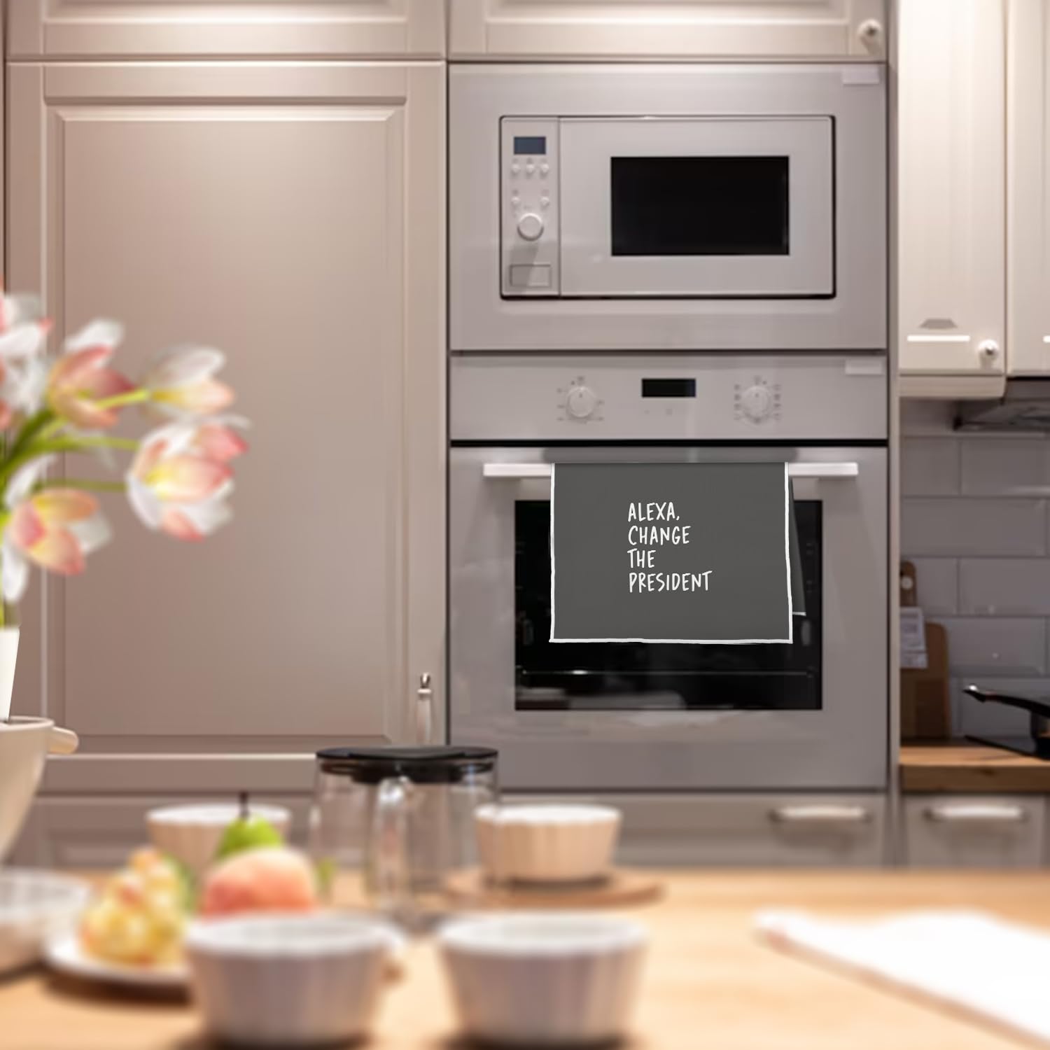 Toalla gris BlissfulAbon 16×24 para decoración elegante en cocina o baño