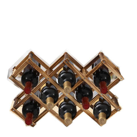BlissfulScape estante vino pie: almacenamiento estable para botellas en encimera.
