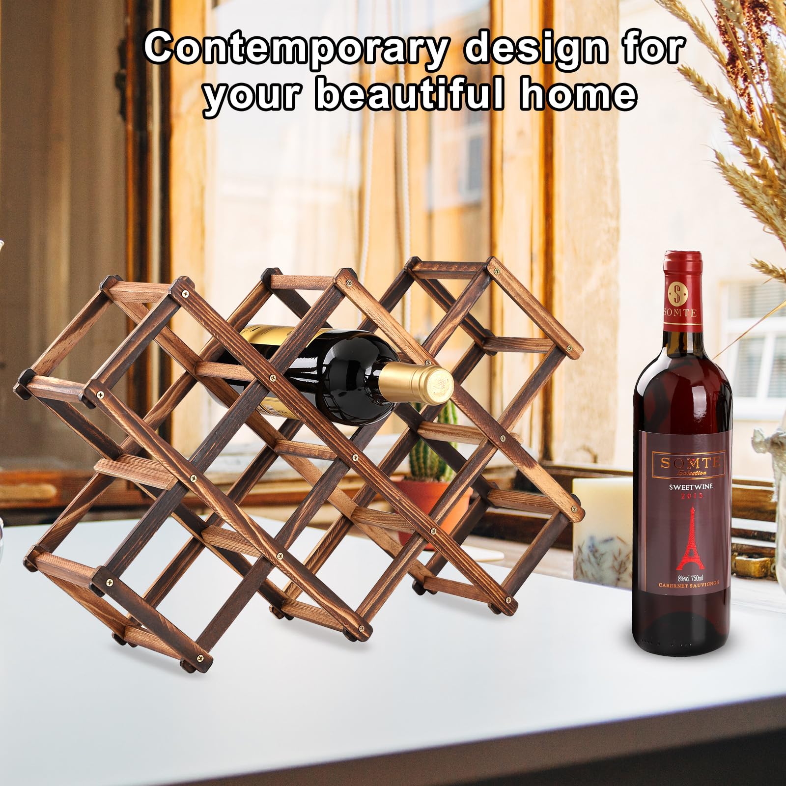 BlissfulScape uso versátil: apto para vino y agua, ideal para encimera o armario.