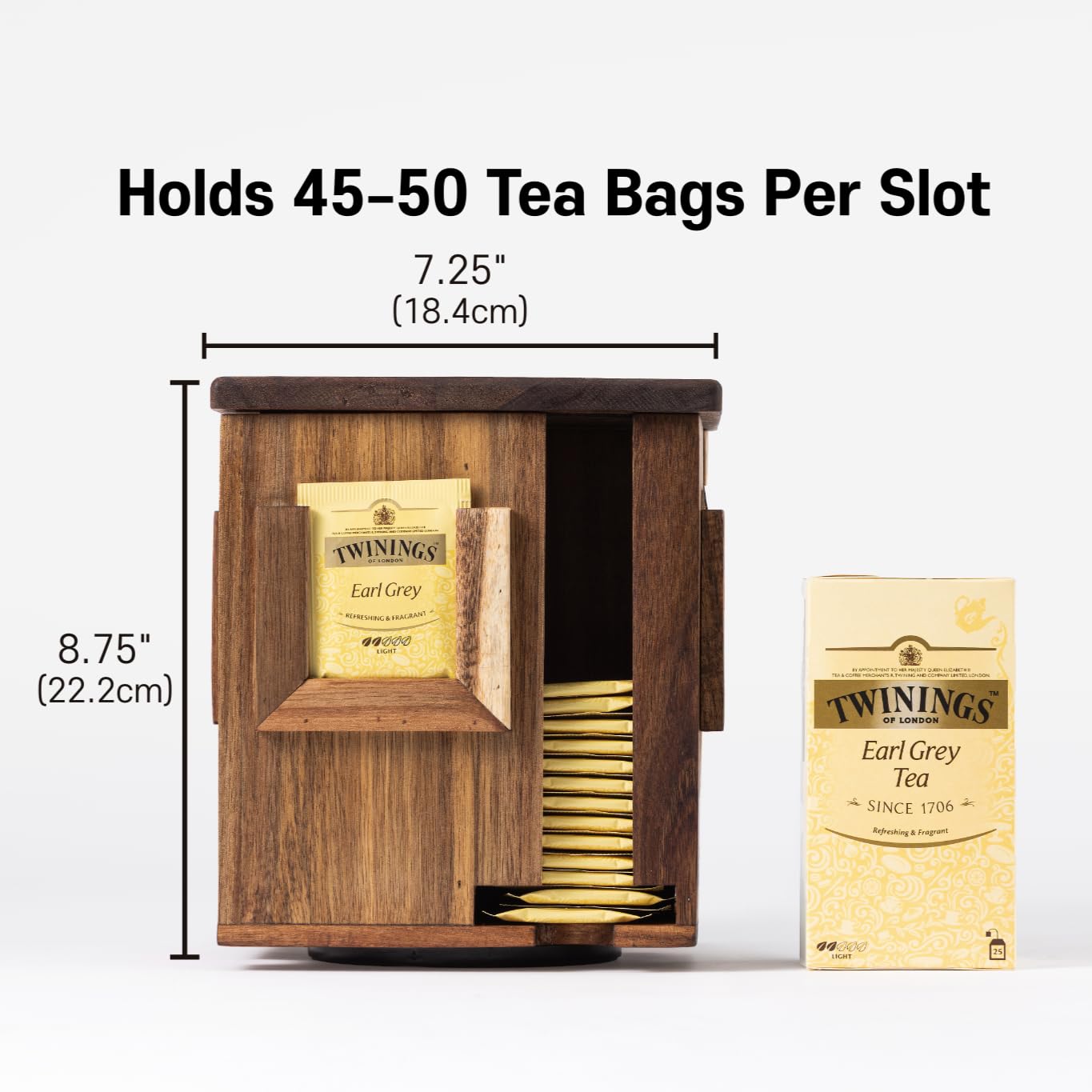 Rotación de 360 grados facilita seleccionar el té deseado.