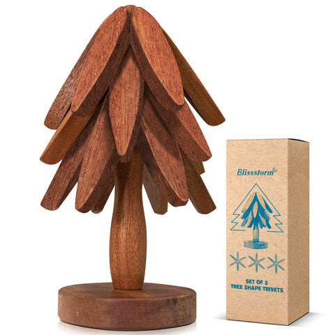 blissstorm salvamanteles árbol doblables para ollas calientes; decoración festiva.