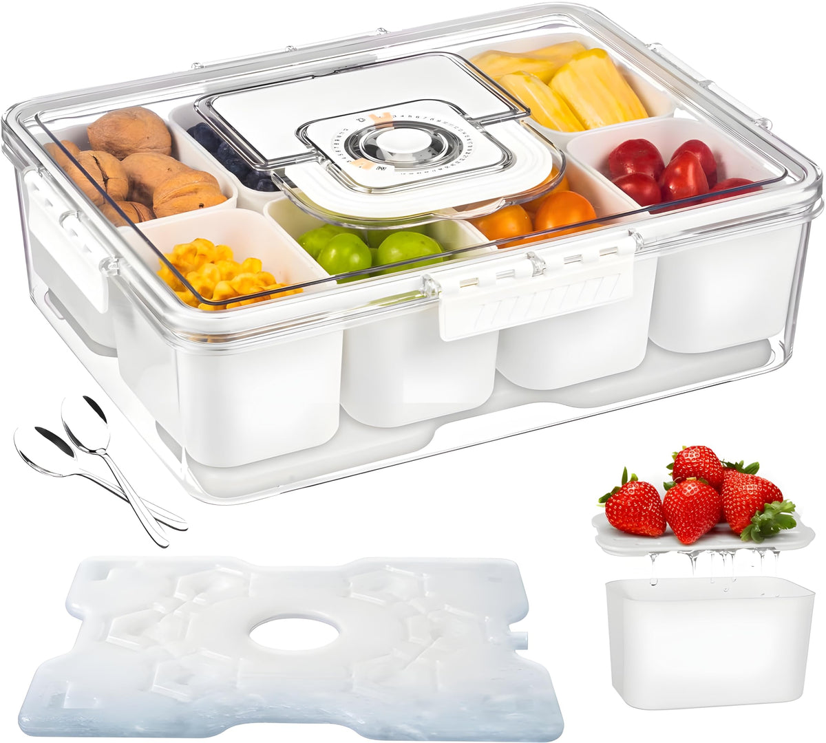 BLIVORRA Snackle Box con tapa: organiza meriendas sin derrames durante el viaje.