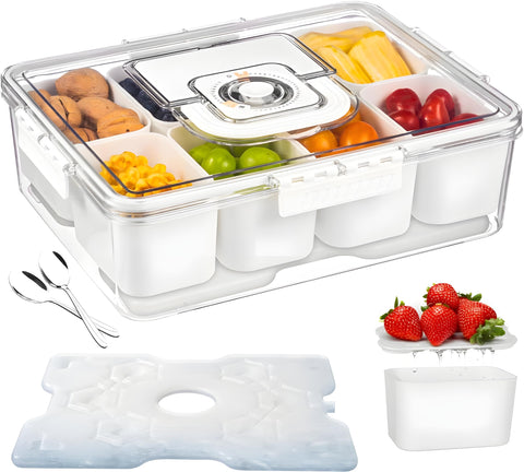 BLIVORRA Snackle Box con tapa: organiza meriendas sin derrames durante el viaje.
