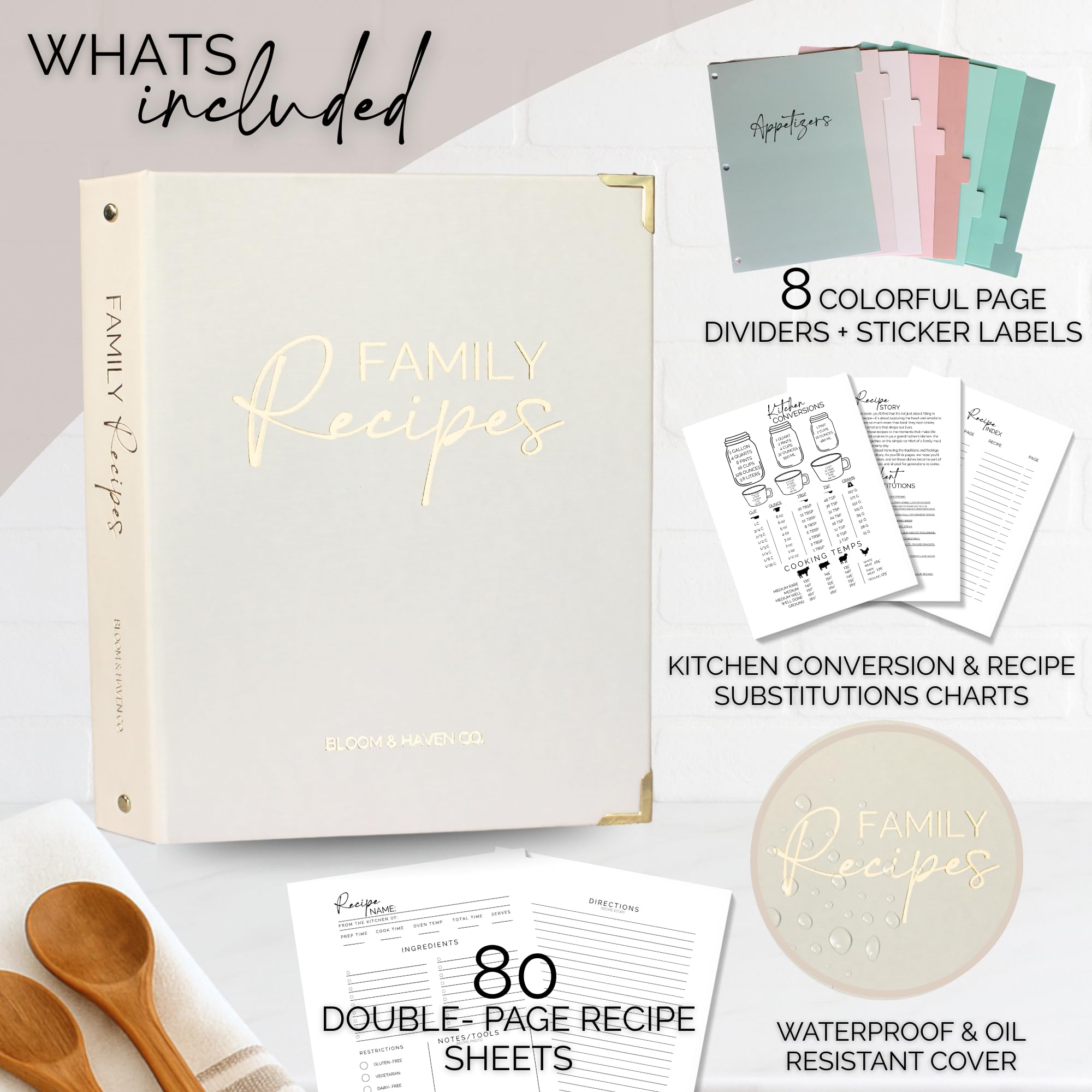 Bloom & Haven Co.: organización personalizable con divisores codificados por colores para tus platos.