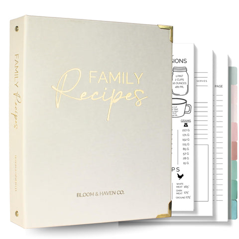 Bloom & Haven Co.: portada impermeable protege tus recetas en la cocina.