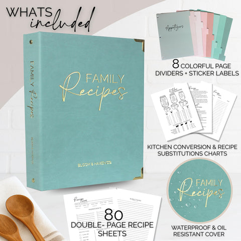 Bloom & Haven Co. Divisores de colores para organizar tus recetas.
