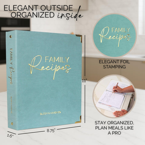 Bloom & Haven Co. Tapa impermeable protege tus recetas en la cocina.