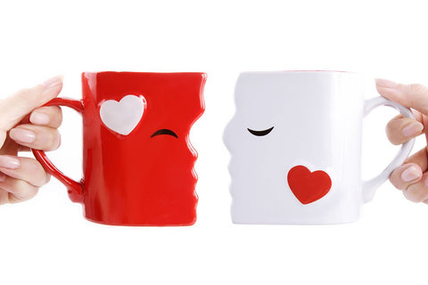 Blu Devil dos caras en tazas: diseño romántico para parejas