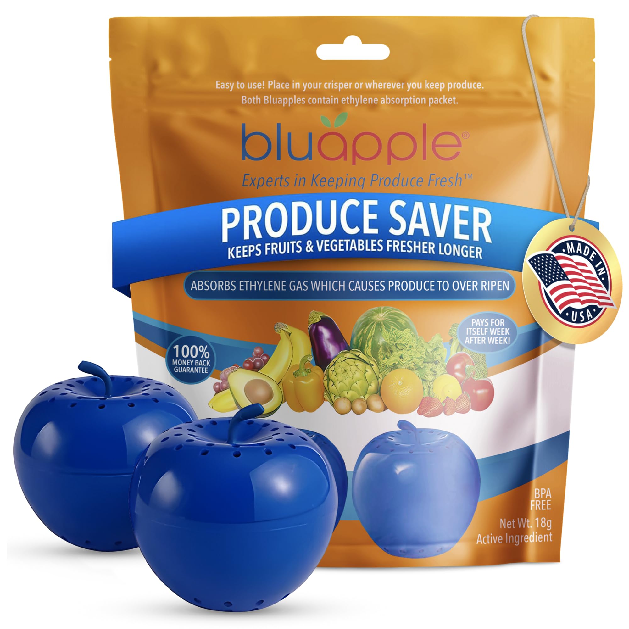 Bluapple absorbente de etileno para frutas y verduras, mantiene la frescura por más tiempo.