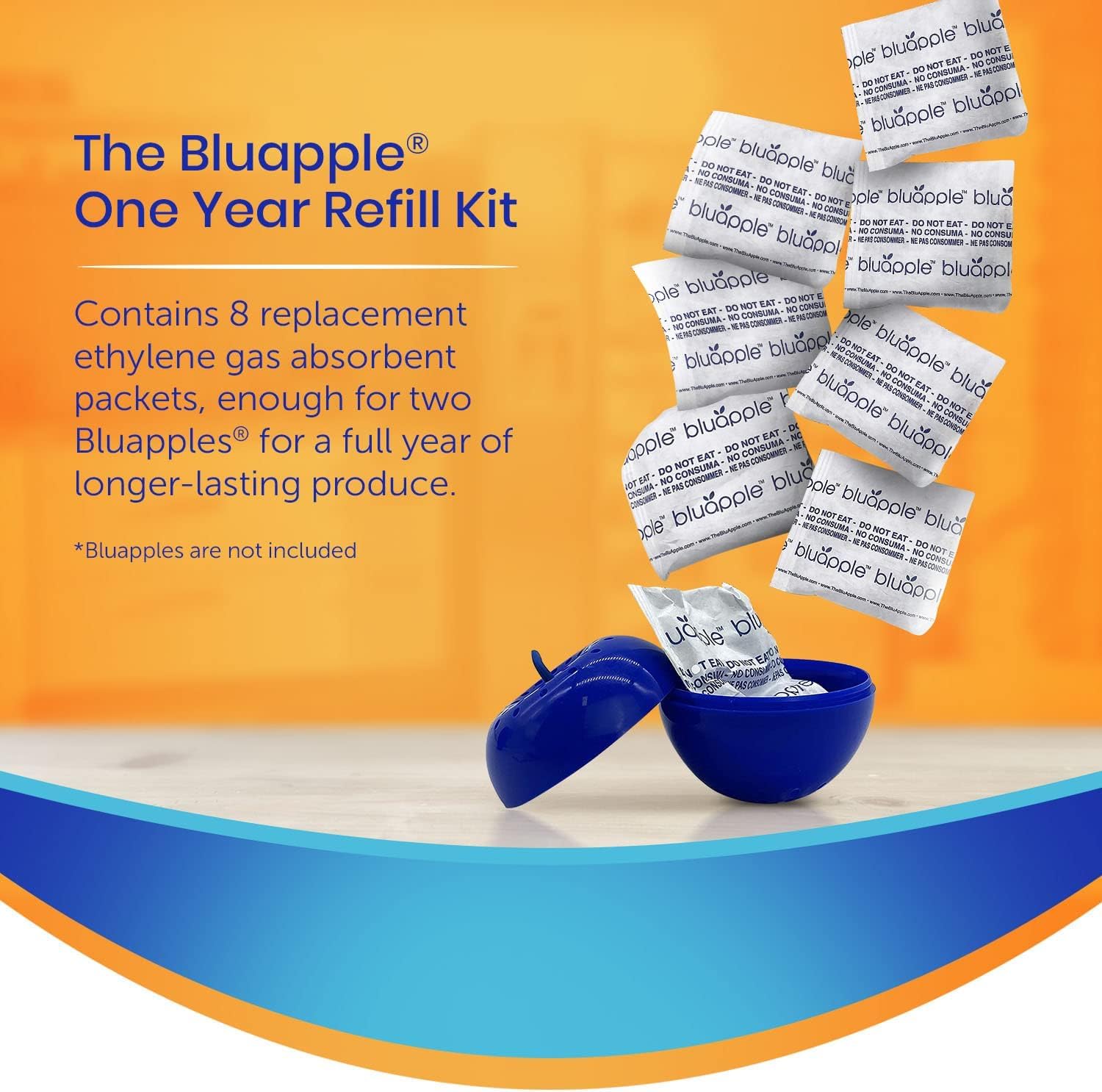 BluApple contenedor reutilizable para reducir desperdicio de alimentos.