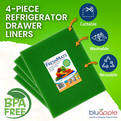 BluApple FreshMats promueven la circulación de aire para verduras crujientes.