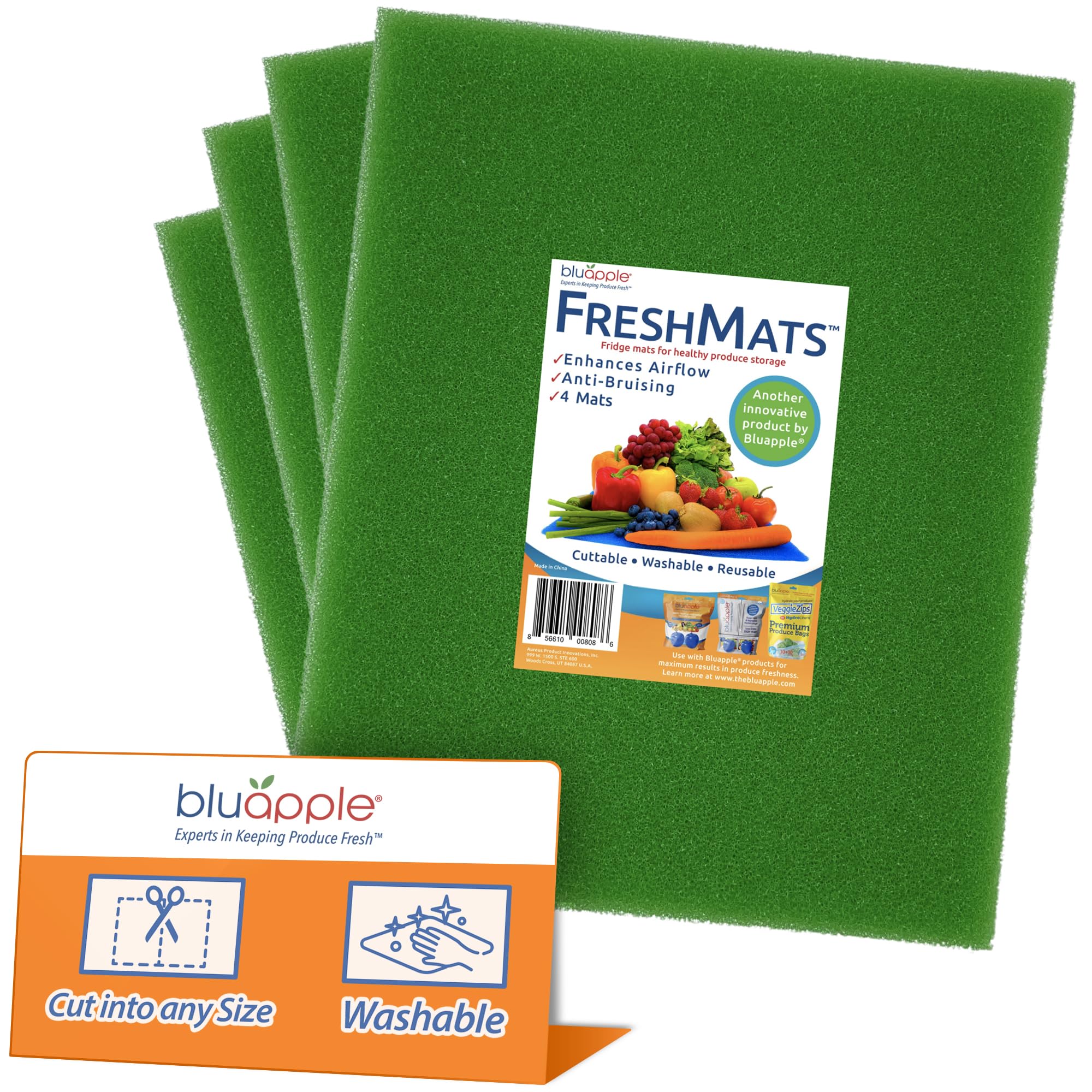 BluApple FreshMats organizan la nevera para mayor orden y frescura.