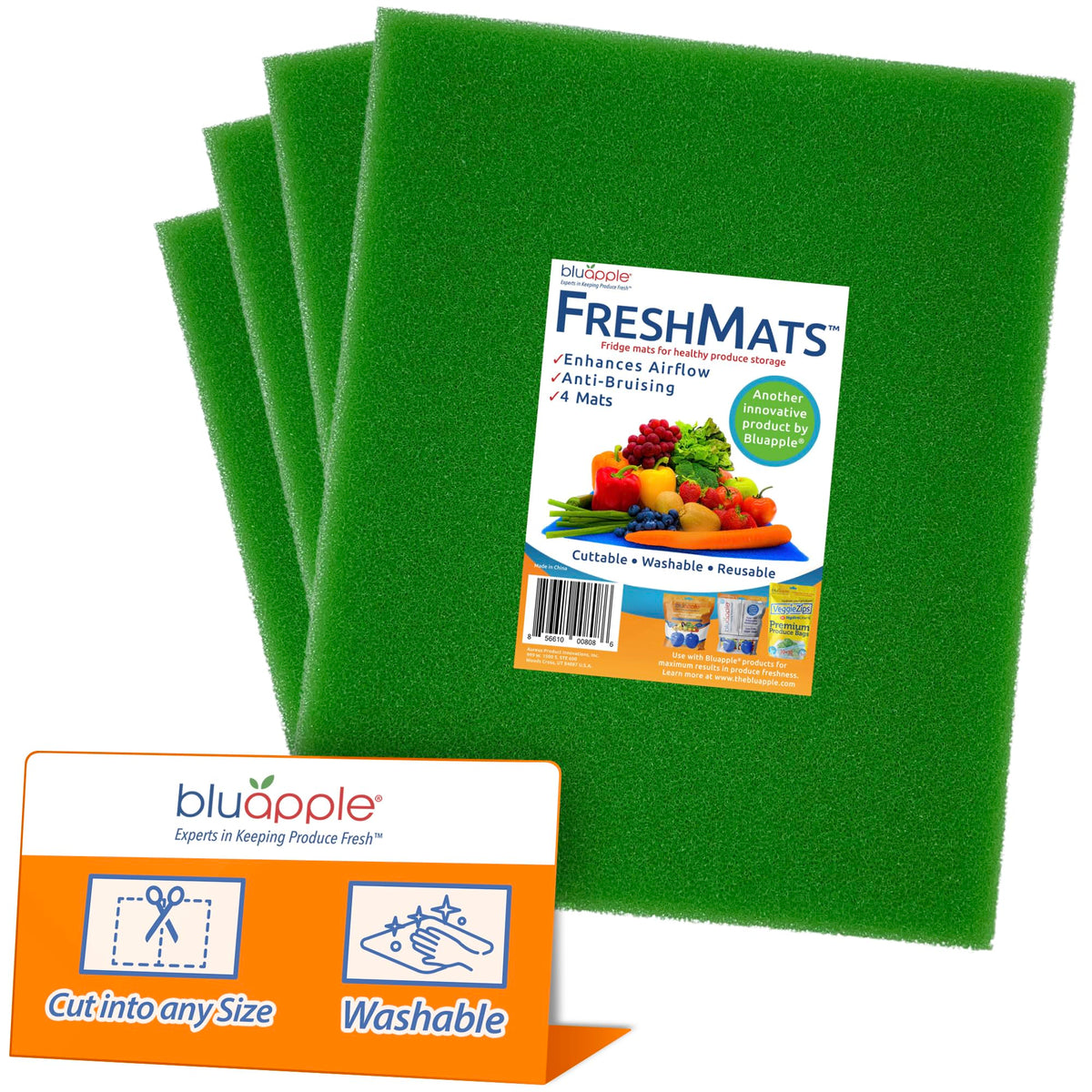 BluApple FreshMats organizan la nevera para mayor orden y frescura.