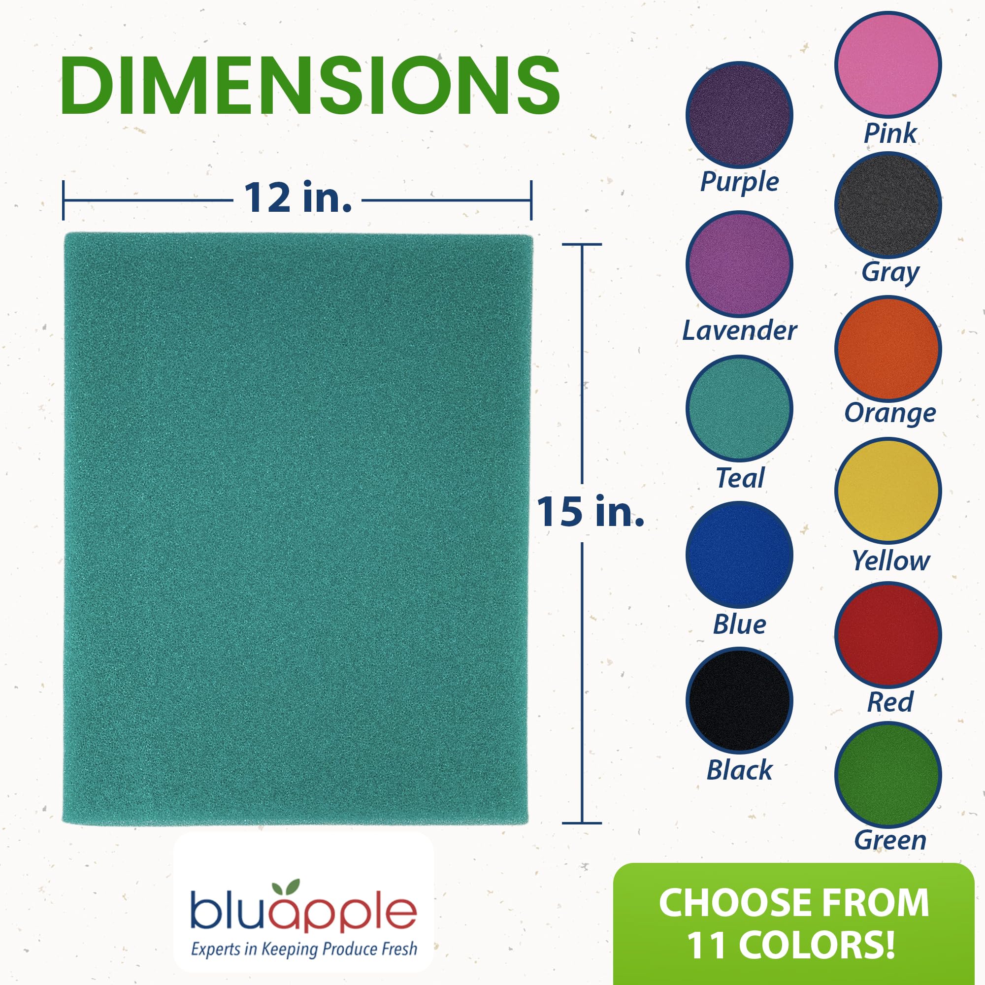 BluApple FreshMats lavables y reutilizables para facilitar la limpieza.