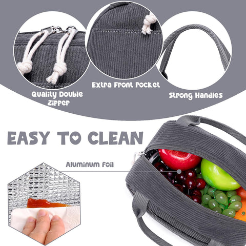 Bolsa Bluboon corduroy gris, diseño moderno para combinar con tu atuendo.