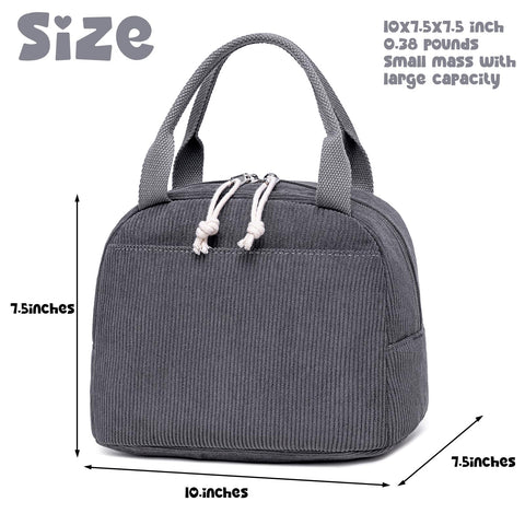 Bolsa Bluboon corduroy verde, amplia y liviana para almuerzo y snacks.