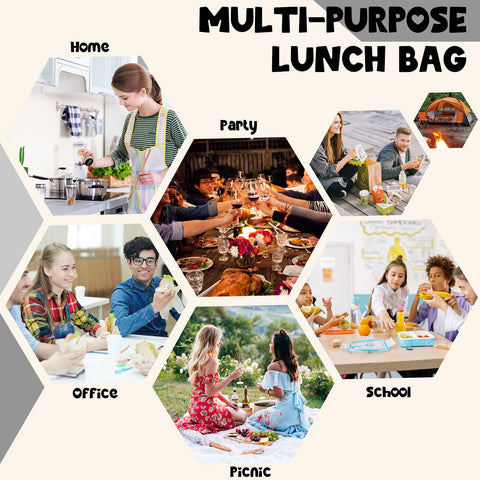 Bluboon bolsa de almuerzo con acceso doble para mayor comodidad.