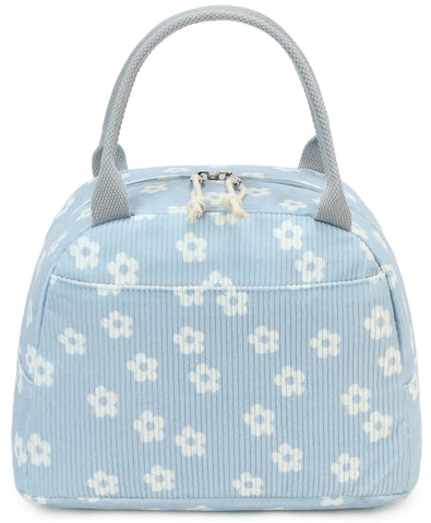Bluboon bolsa de almuerzo corduroy lateral, organizada para tus snacks y bebidas.