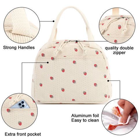 Bluboon bolsa almuerzo con mango acolchado para llevar cómodamente