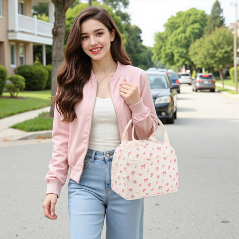 Bluboon bolsa de almuerzo en pana morado, diseño moderno y cómodo