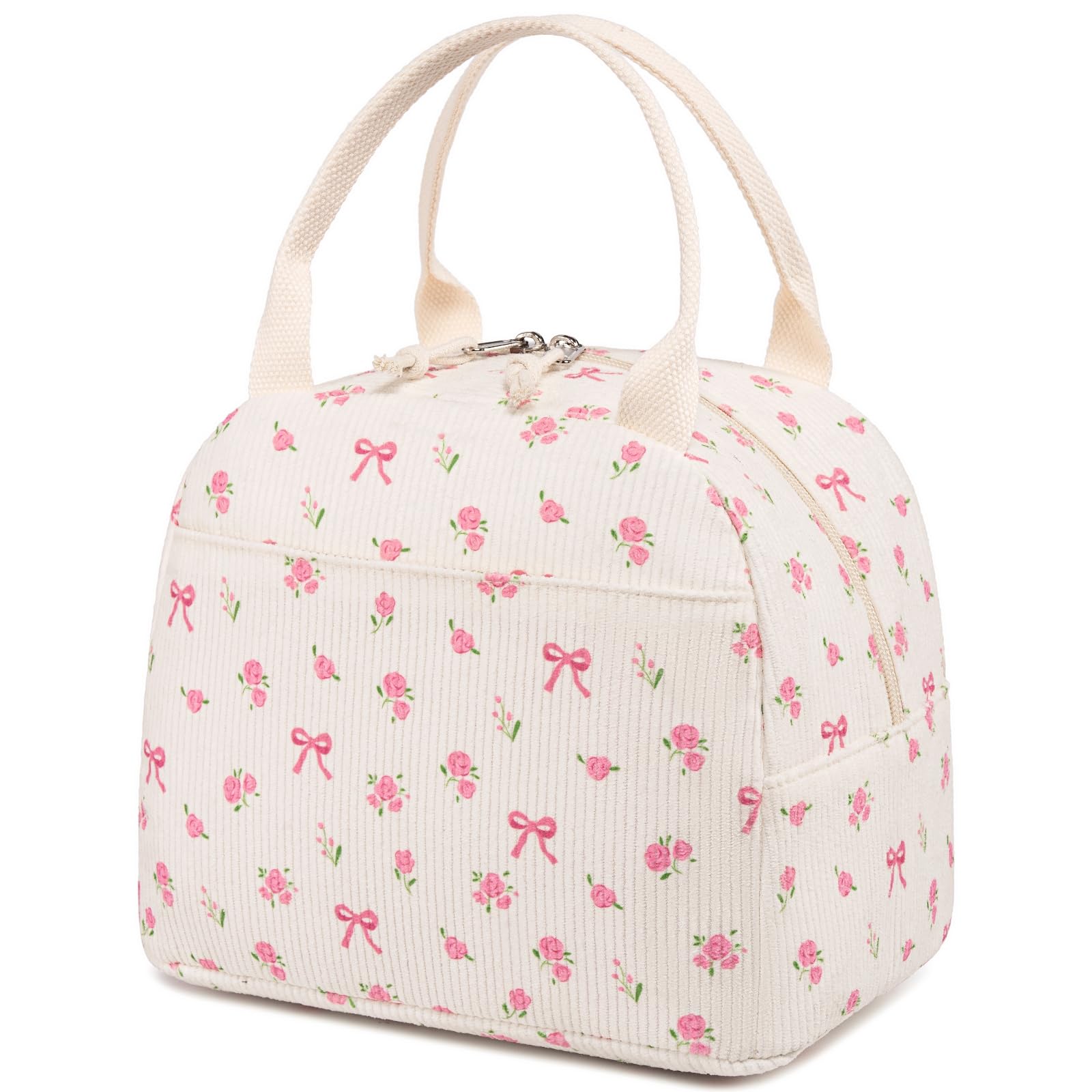 Bluboon bolsa de almuerzo en pana rosa para mantener la comida fresca en el trabajo