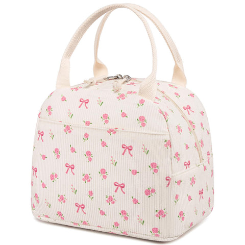 Bluboon bolsa de almuerzo en pana rosa para mantener la comida fresca en el trabajo