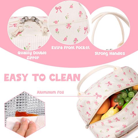 Bluboon bolsa de almuerzo en pana verde, ideal para picnic y oficina