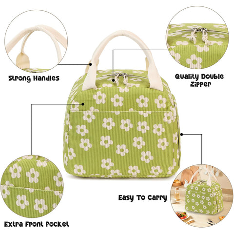 Bluboon bolsa-almuerzo-puerta-frontal, compartimento práctico para llaves y teléfono.