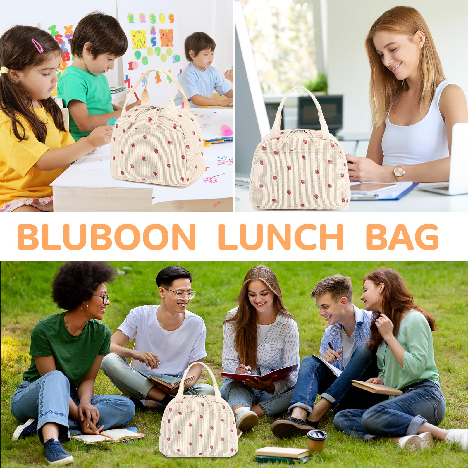 Bluboon bolsa almuerzo duradera para trabajo y estudio