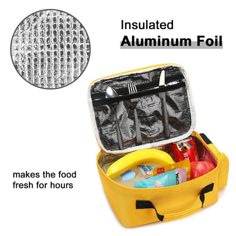 Bluboon lonchera aislada con bolsillo lateral y velcro para cubiertos.