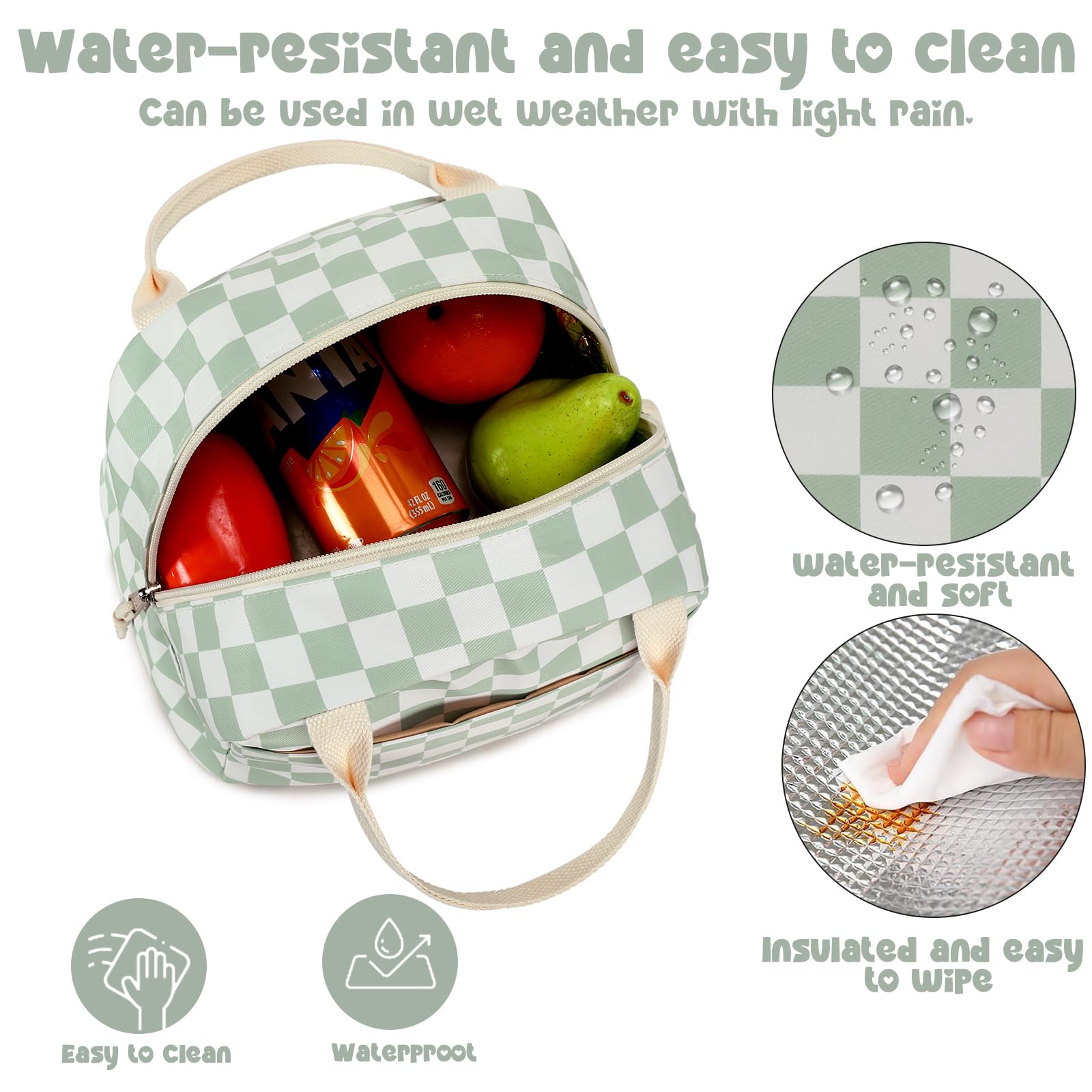 Bluboon lonchera con asa acolchada para transporte cómodo.