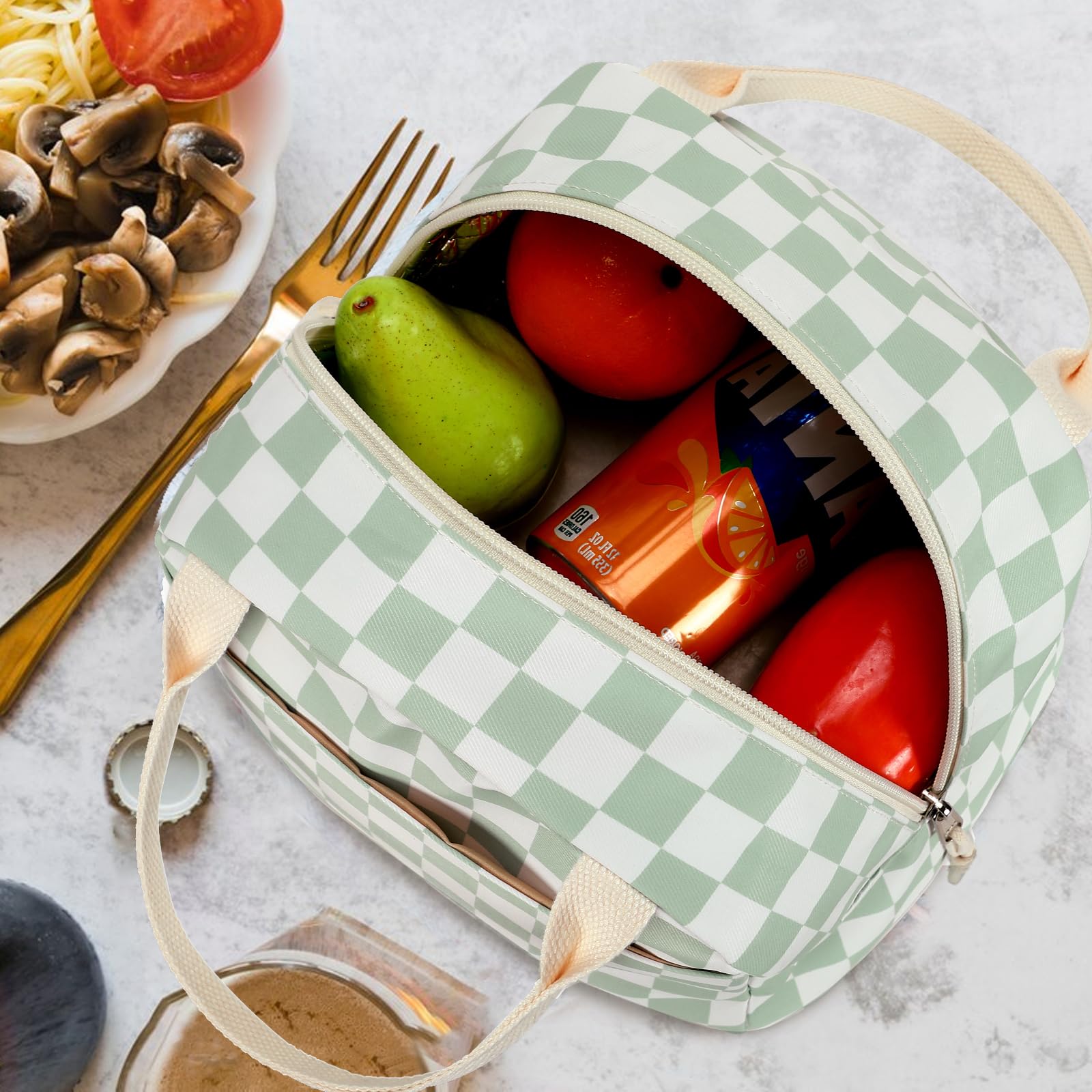 Bluboon lonchera con bolsillo delantero para objetos pequeños.