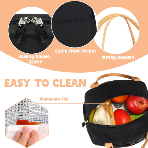Lonchera Bluboon con bolsillo frontal para llaves y tarjetas.