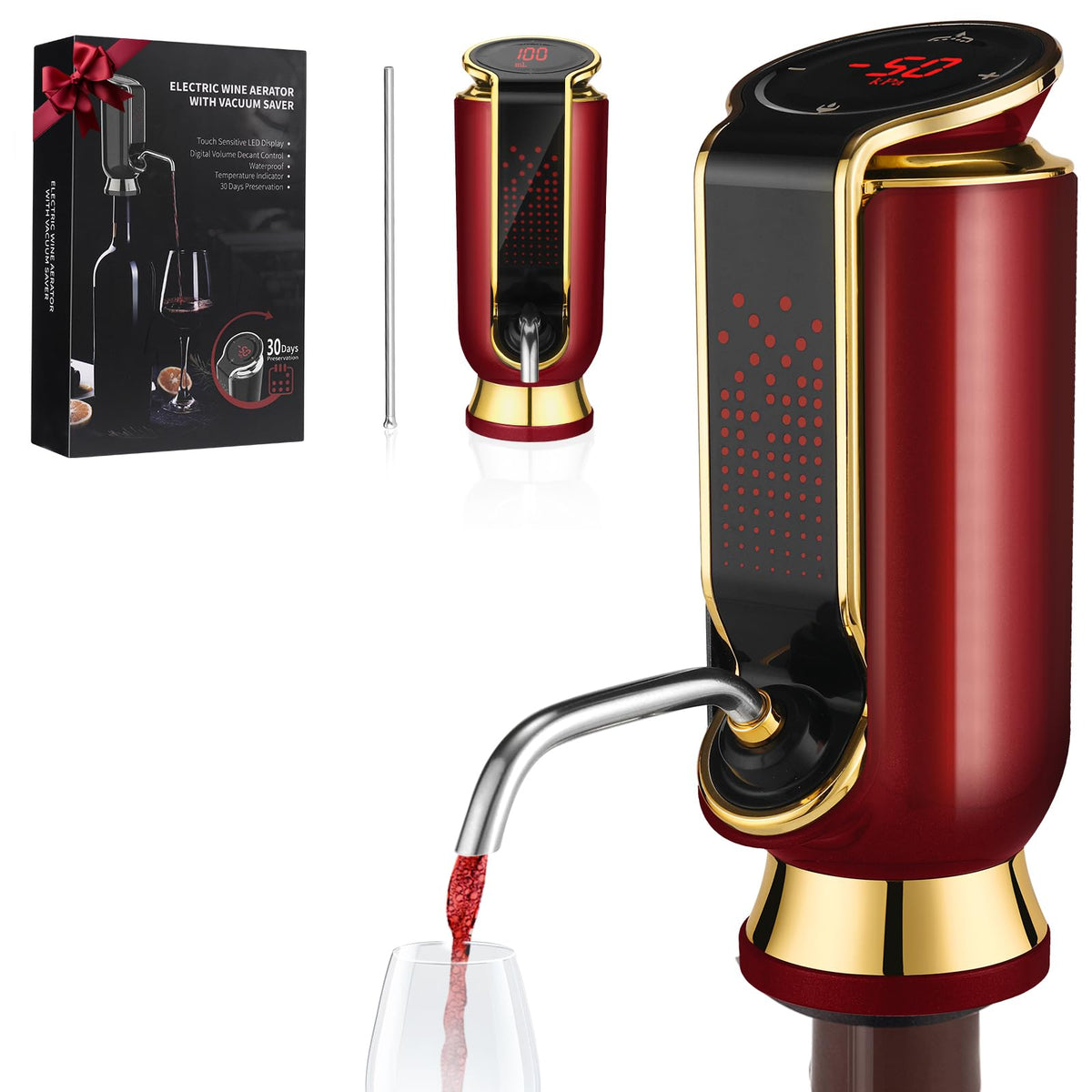 BLUBYEES aerador-vino-diseño-lujoso: servicio elegante para cenas y reuniones.