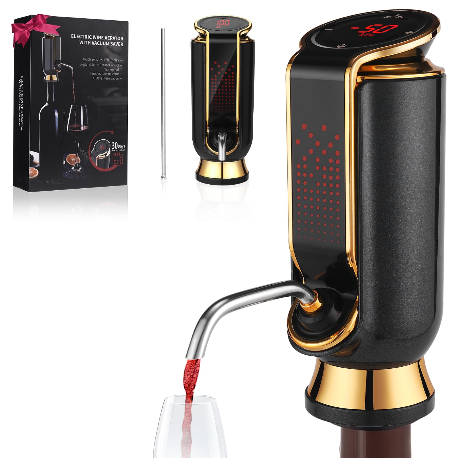 BLUBYEES aerador vino lujo 4 en 1 mejora aromas en cada servicio.