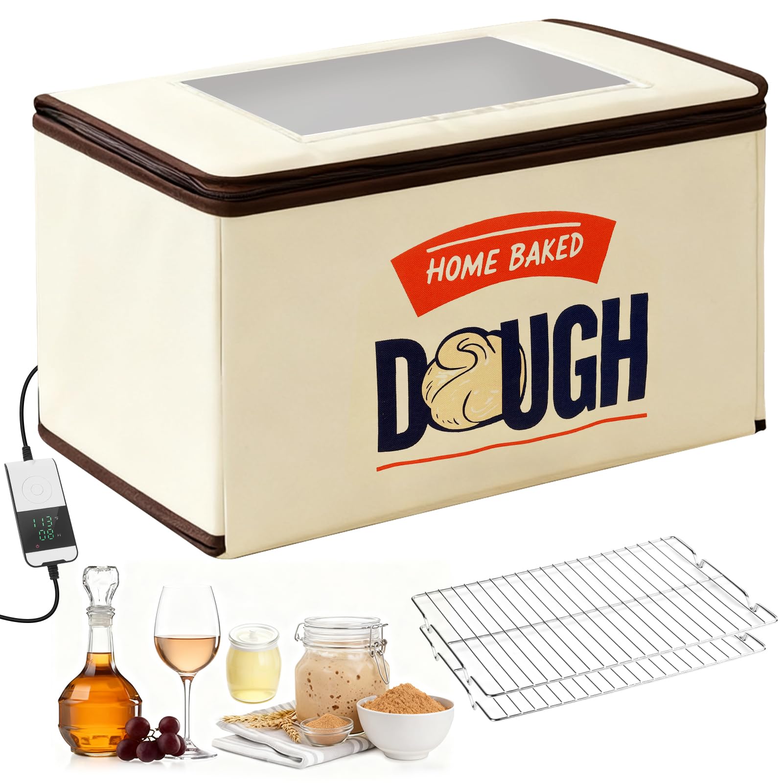 BLUBYEES caja fermentación pan amplia para dos hogazas, ideal para familias ocupadas