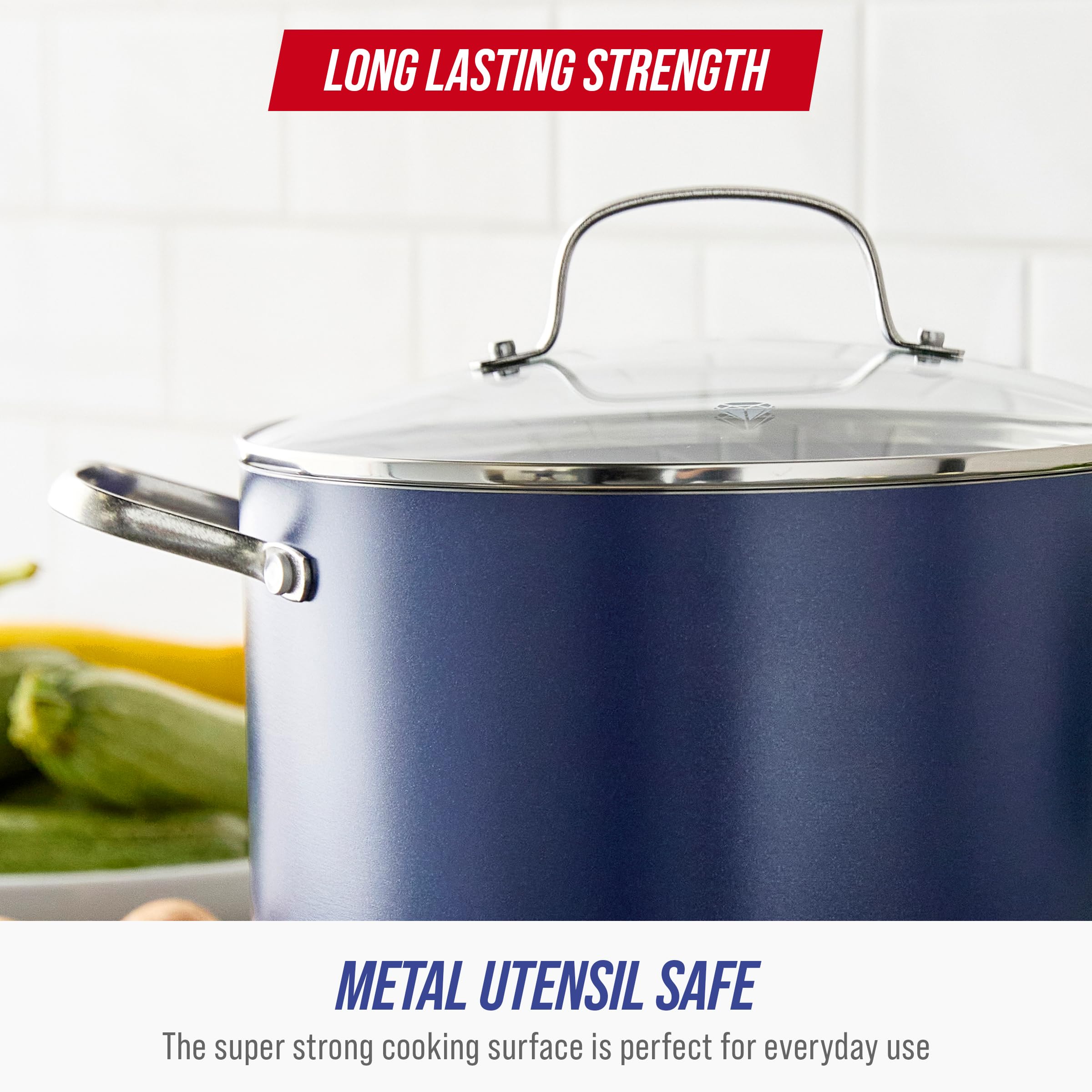 Blue Diamond olla-8qt ideal para sopas, pastas y conservas familiares