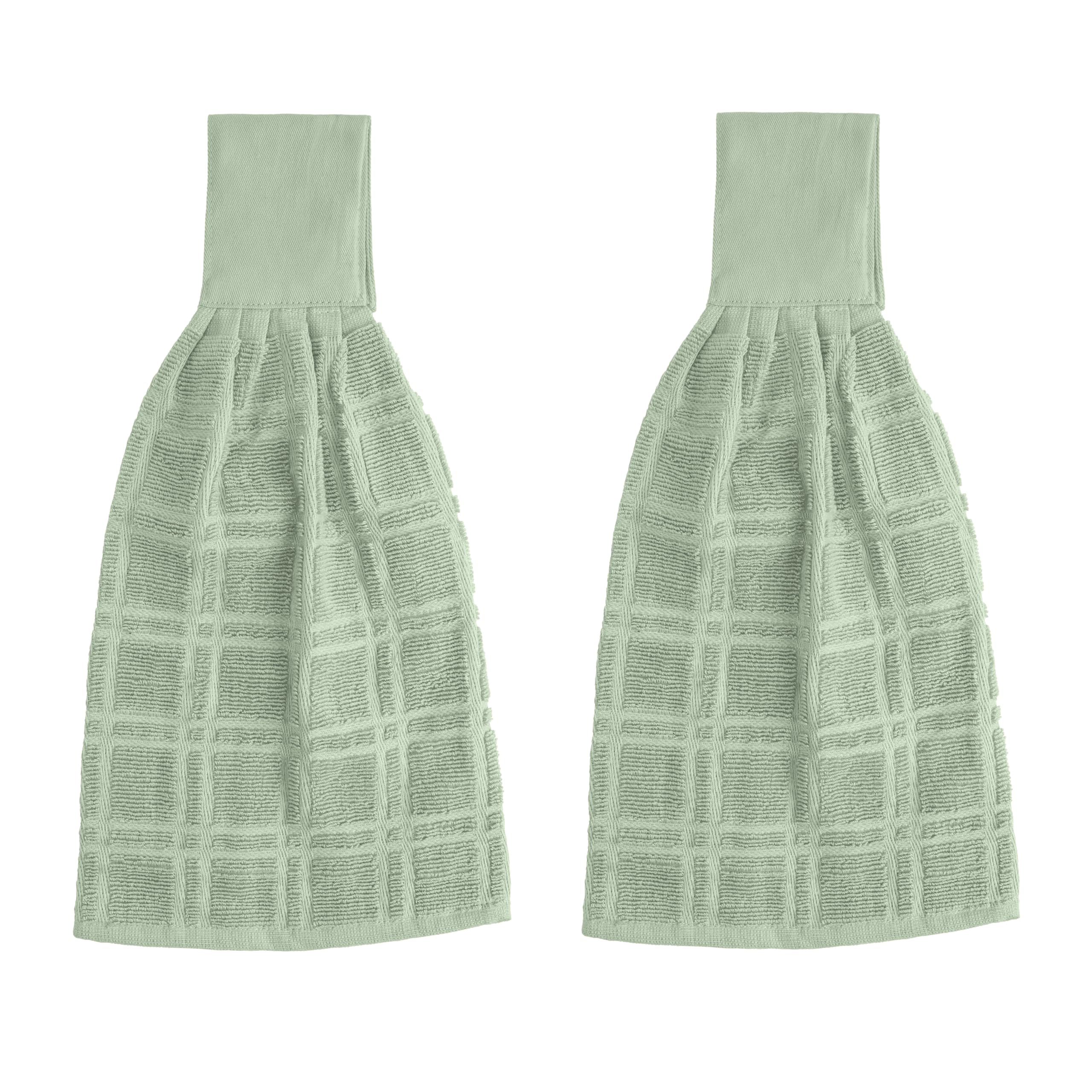 Blue Needles toallas de cocina colgantes verde salvia absorbentes y secado rápido
