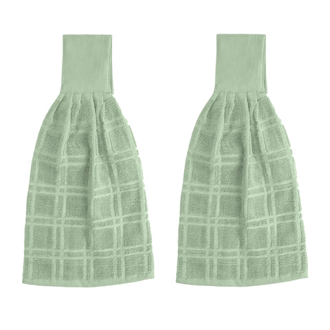 Blue Needles toallas de cocina colgantes verde salvia absorbentes y secado rápido