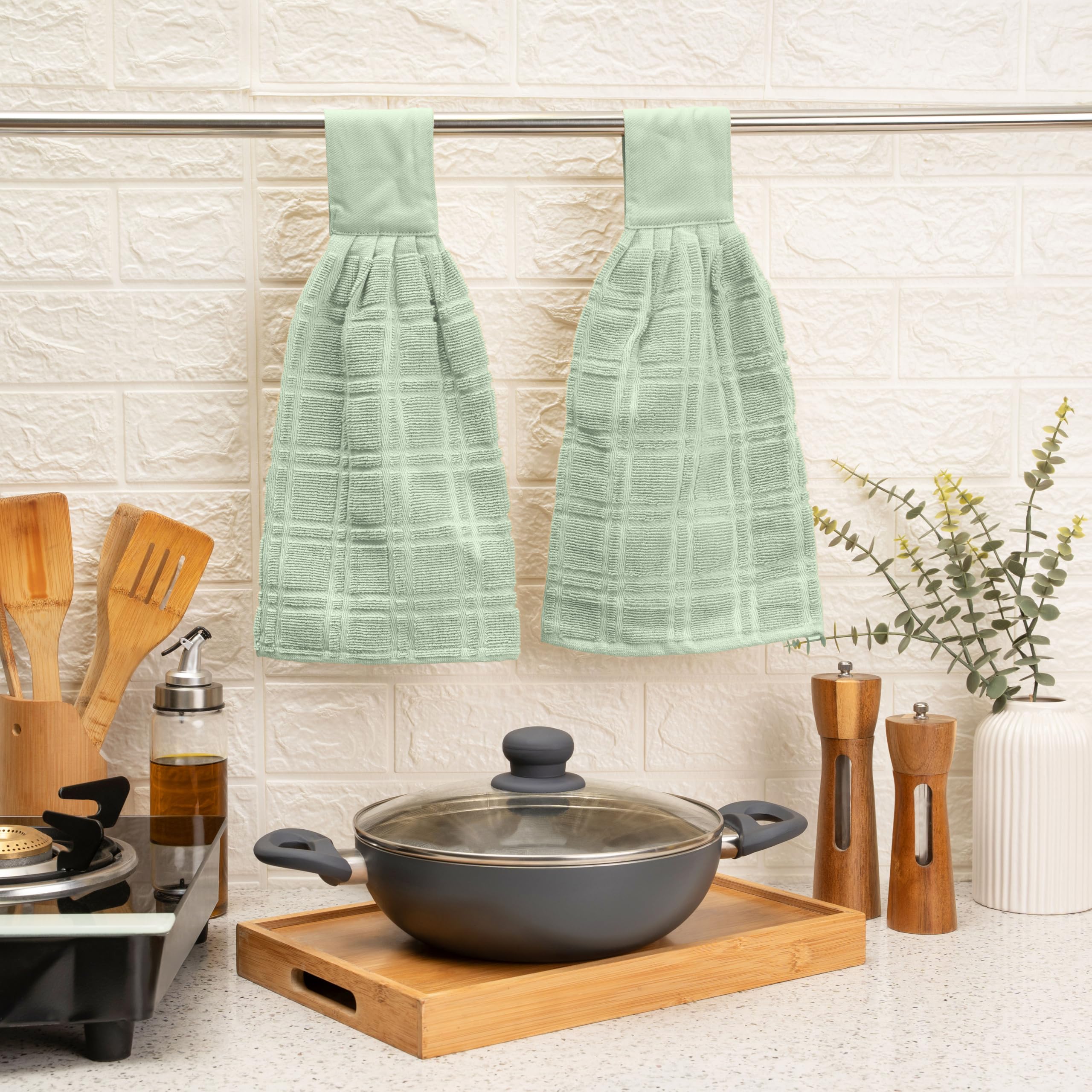 Blue Needles toallas de cocina colgantes aptas para lavadora y duraderas tras lavados