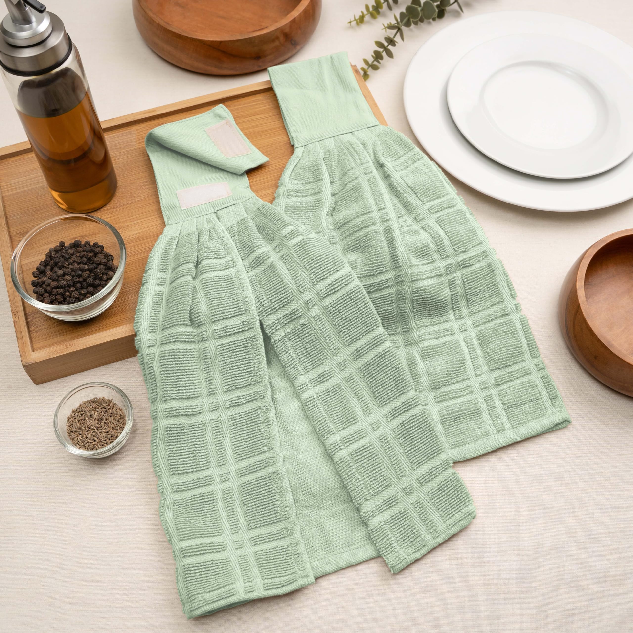 Blue Needles toallas de cocina para derrames y superficies, acabado suave
