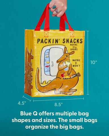 Blue Q Handy Tote, diseño divertido Packin' Snacks para regalo